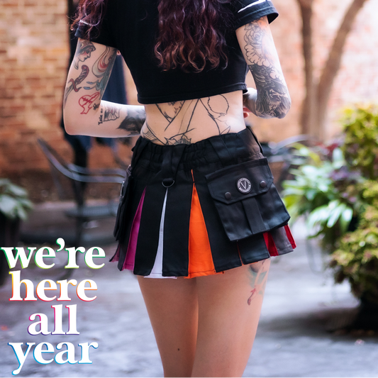 Versatta - Micro Lesbian Pride Hybrid Cargo Kilt - 12"