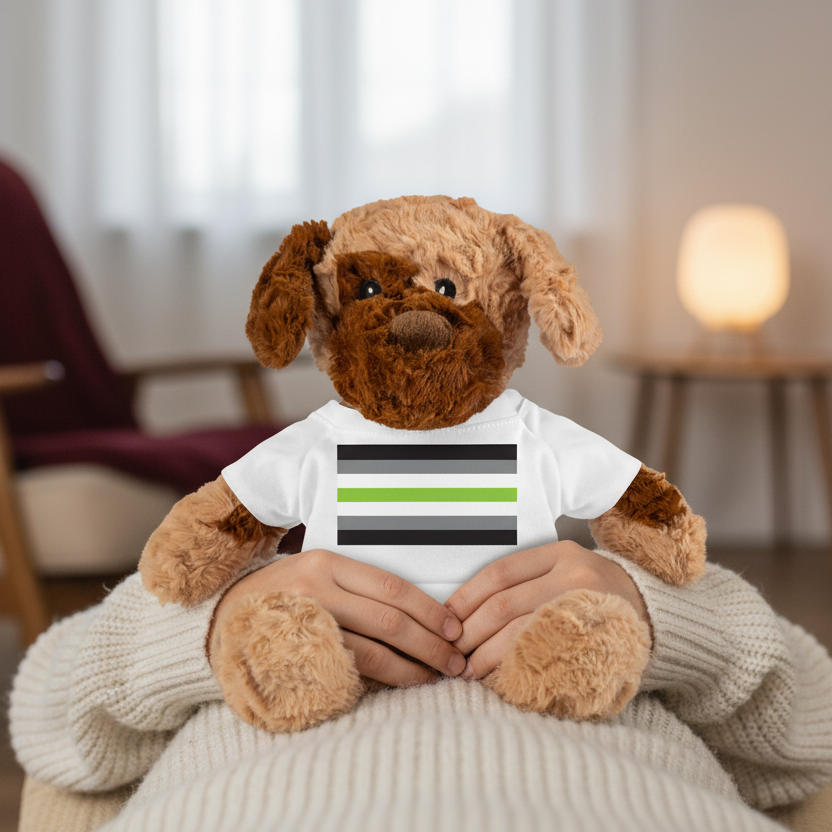 Agender Pride Flag Plush Dog Stuffed Animal agender-pride-flag-plush-dog-stuffed-animal-White Plush