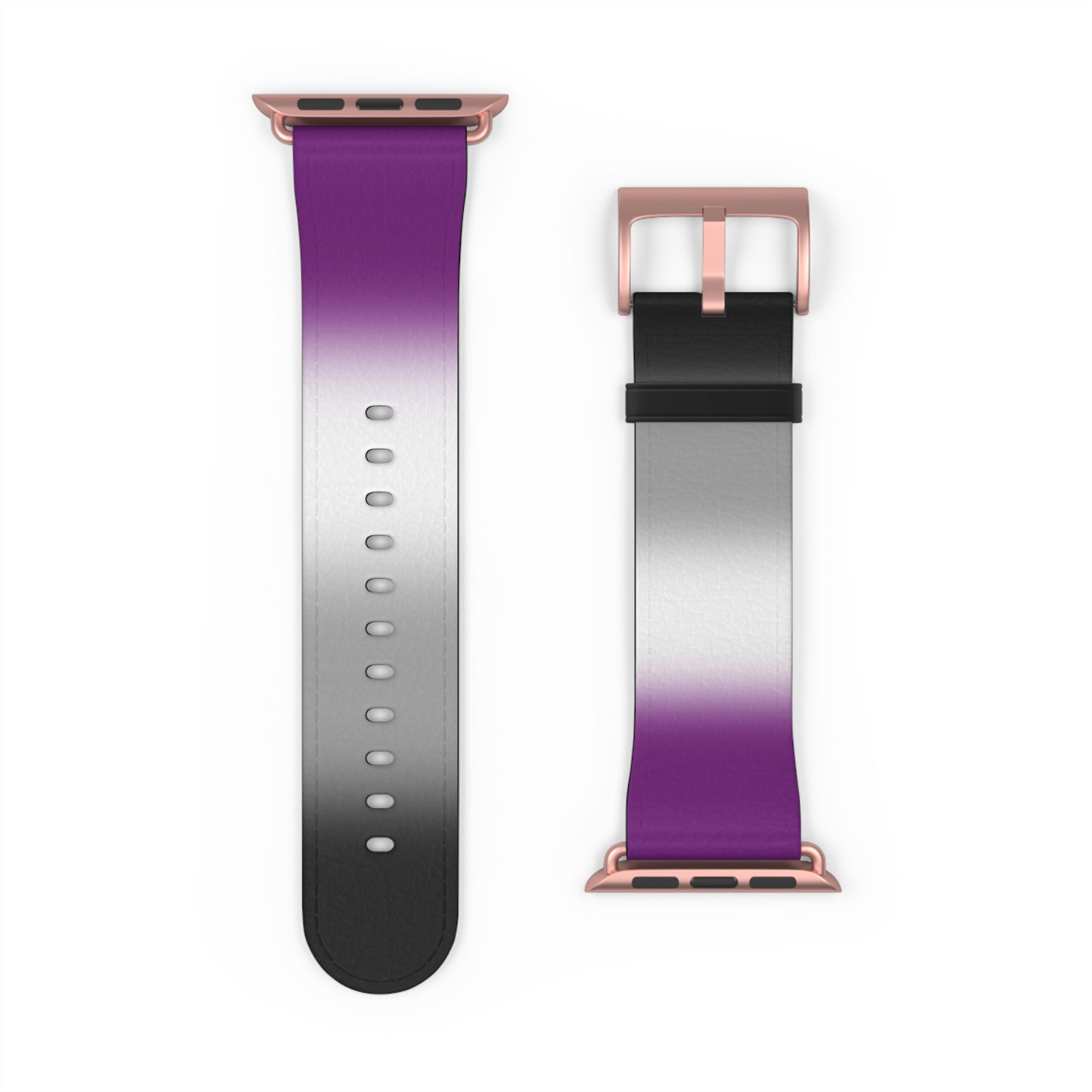 Asexual Ace Pride Apple Watch Band Strap In Ombre 42 - 45 mm Rose Gold Matte