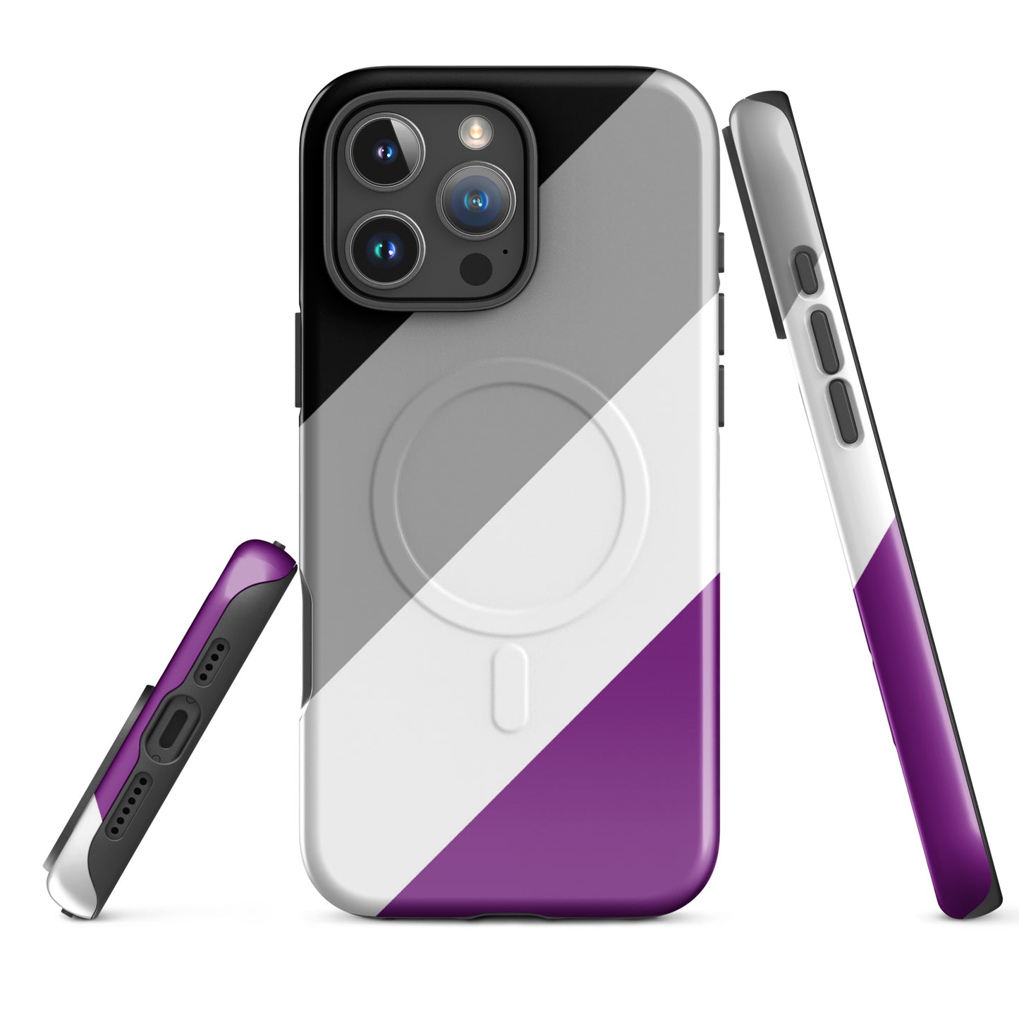 Asexual Ace Pride MagSafe® Tough Phone Case for Apple iPhone® iPhone 16 Pro Max Asexual asexual-ace-pride-magsafe-tough-phone-case-for-apple-iphone-16-pro-max-front