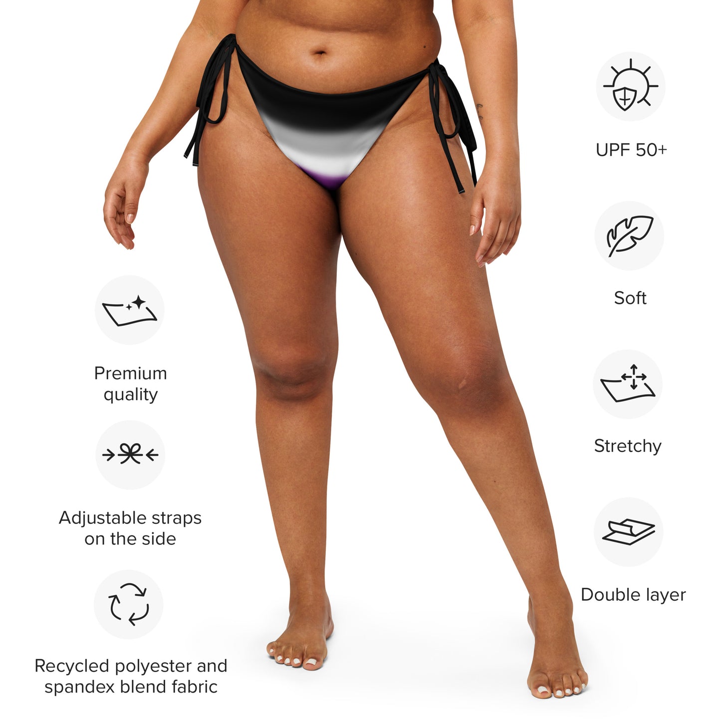 Asexual Ace Pride String Bikini Bottom asexual-ace-pride-string-bikini-bottom-details
