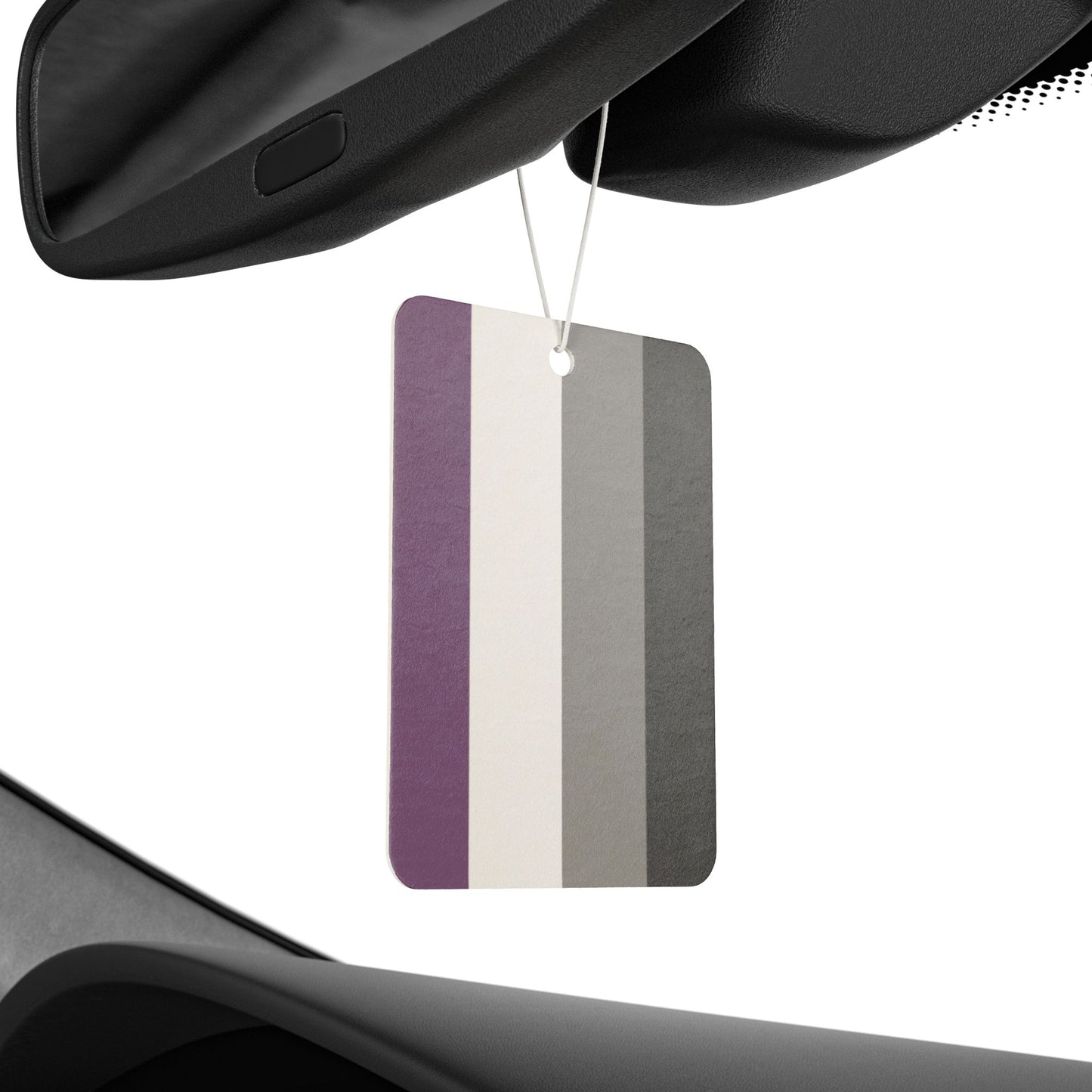 Asexual Ace Pride Flag Car Air Freshener asexual-pride-flag-car-air-freshener-rearview-mirror