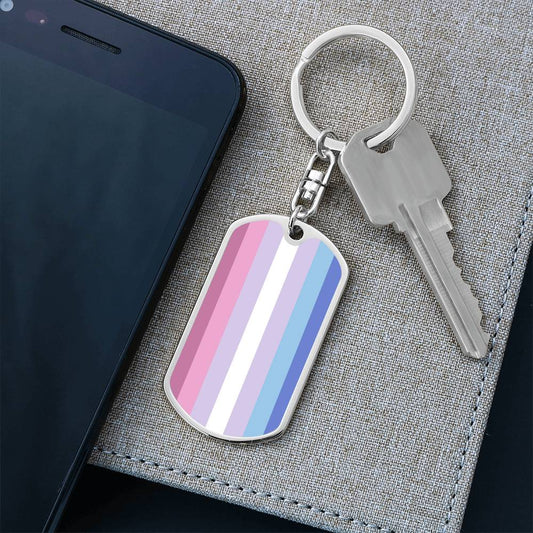 Bigender Pride Military Dog Tag Keychain asset_1012_transformation_2862