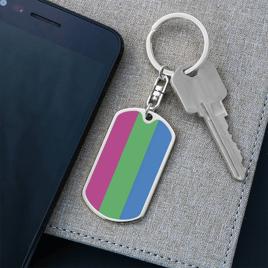 Polysexual Poly Pride Military Dog Tag Keychain asset_1012_transformation_2862_276759c7-31c7-4603-aa0b-ba34b5e1ba7f