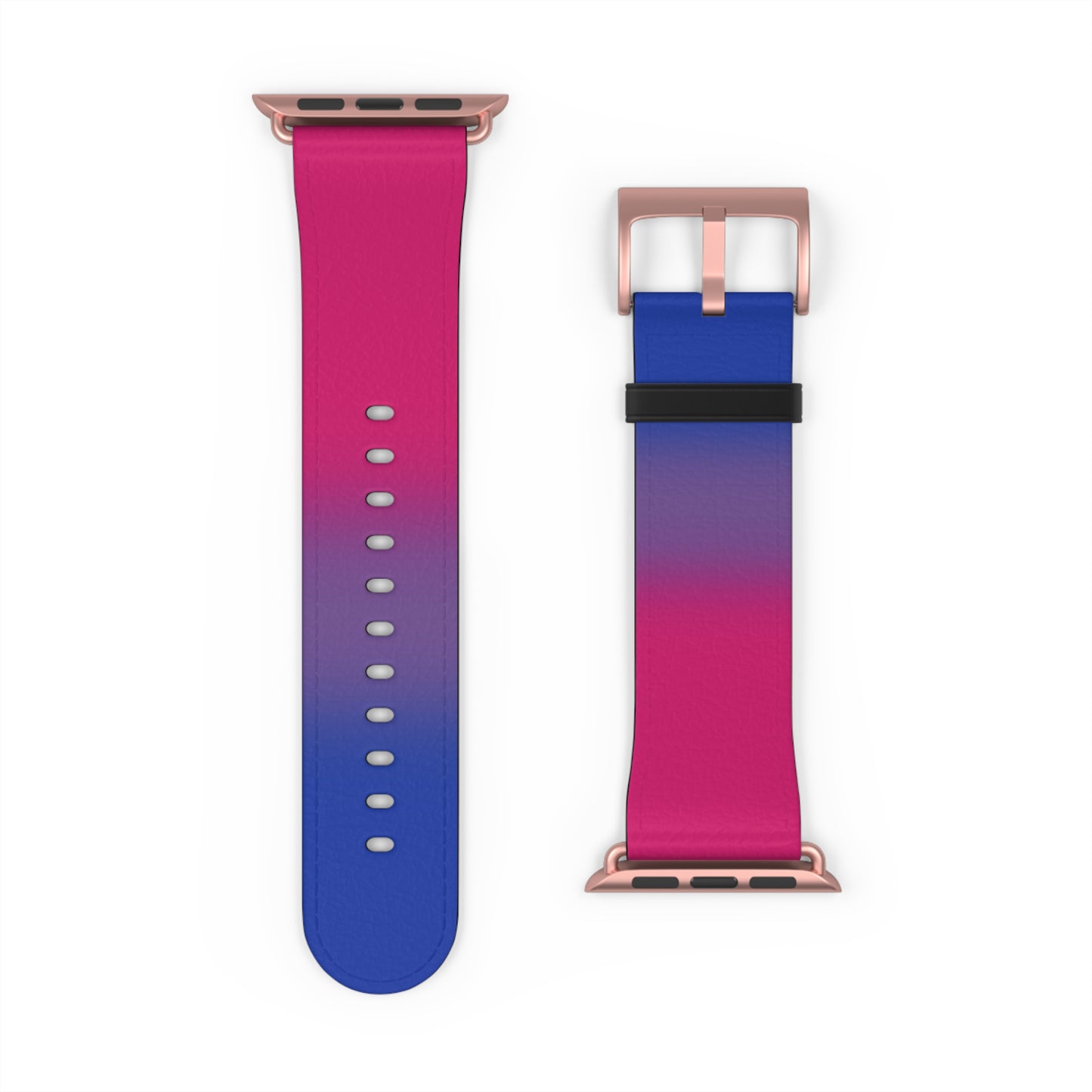 Bisexual Bi Pride Apple Watch Band Strap In Ombre 42 - 45 mm Rose Gold Matte