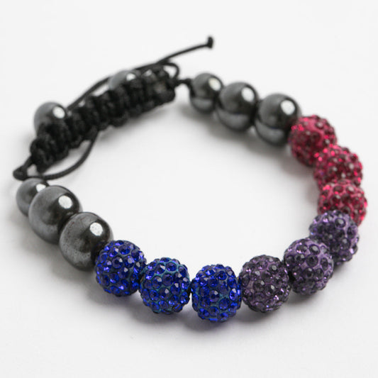 bi pride beaded bracelet on a white background