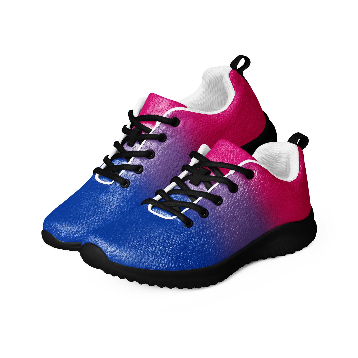 Bisexual Bi Pride Women’s Athletic Shoes in Ombre bisexual-bi-pride-womens-athletic-shoes-in-ombre-black-left-front