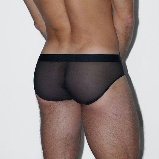 Black men's underwear on a white background