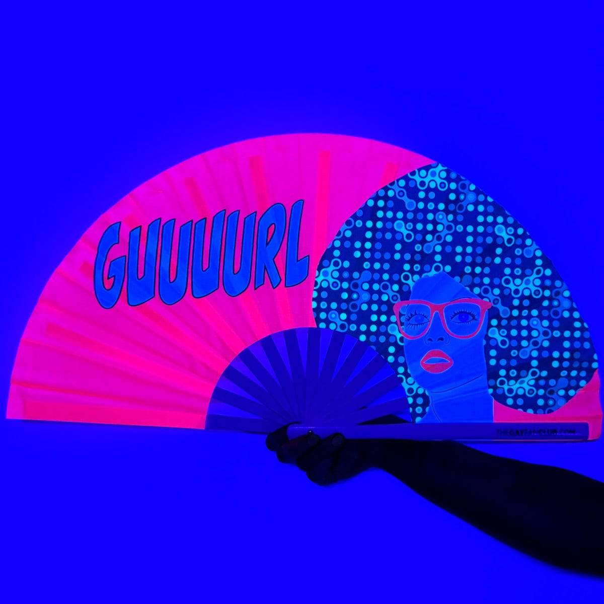 Clack Hand Fan - Gurl (UV) clack-hand-fan-gurl-uv-the-gay-fan-club-lifestyle Hand Fan