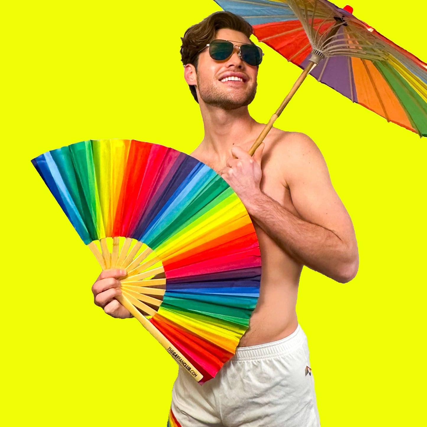 Clack Hand Fan - LGBTQ Pride Rainbow clack-hand-fan-lgbtq-pride-rainbow-the-gay-fan-club-lifestyle