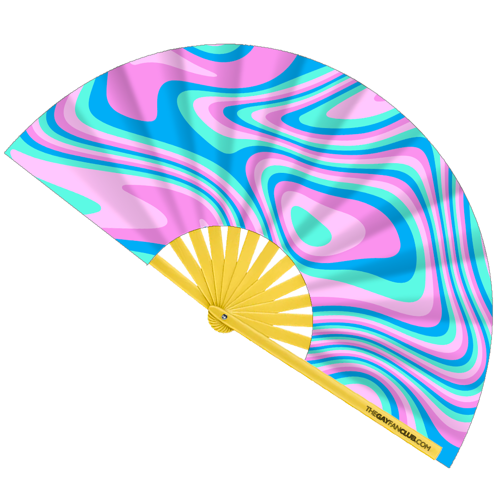 Clack Hand Fan - Psychedelic Trans (UV) clack-hand-fan-psychedelic-trans-uv-front