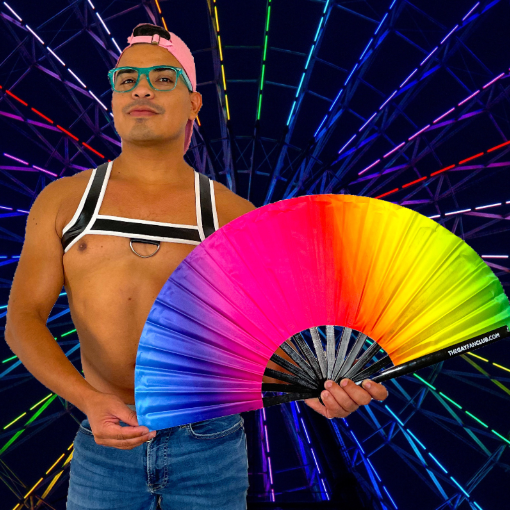Clack Hand Fan - Rainbow Rave clack-hand-fan-rainbow-rave-lifestyle