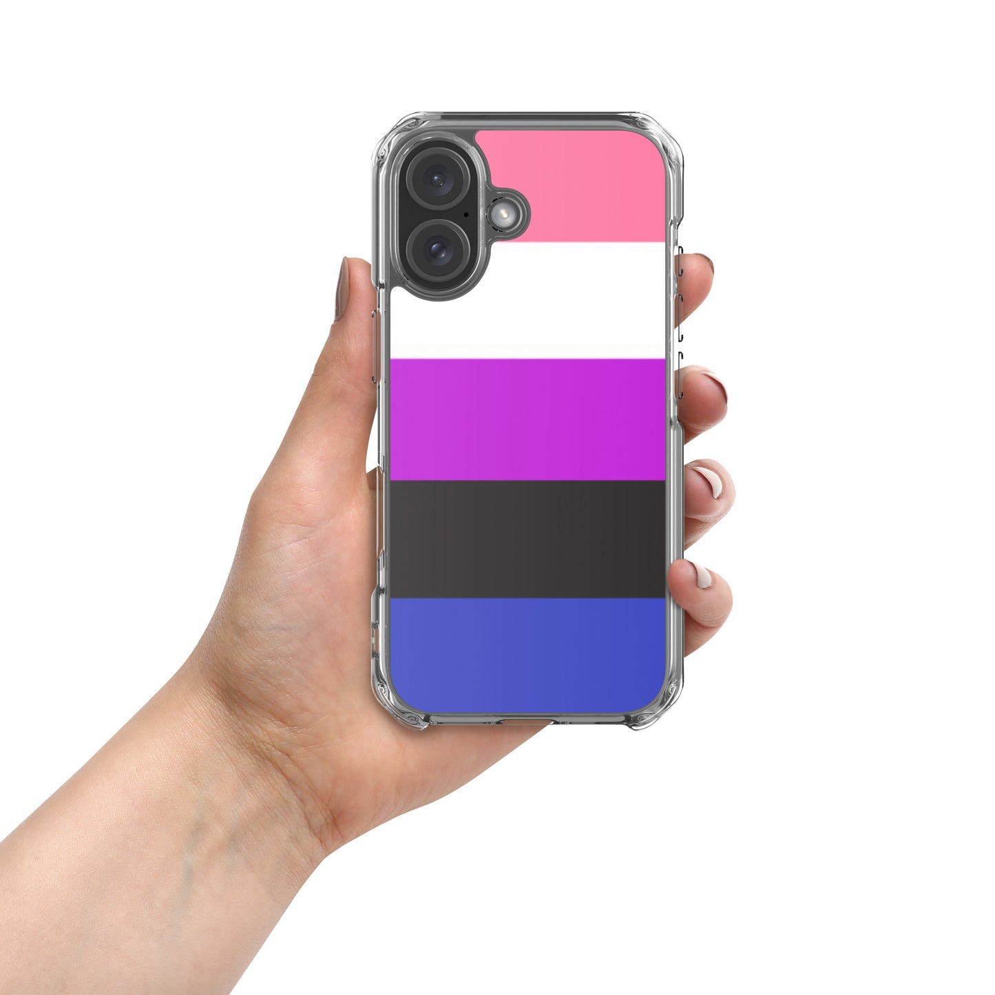 Genderfluid Pride Apple iPhone Cell Phone Case iPhone 16 Genderfluid clear-case-for-iphone-iphone-16-case-on-phone-674ce240ab262