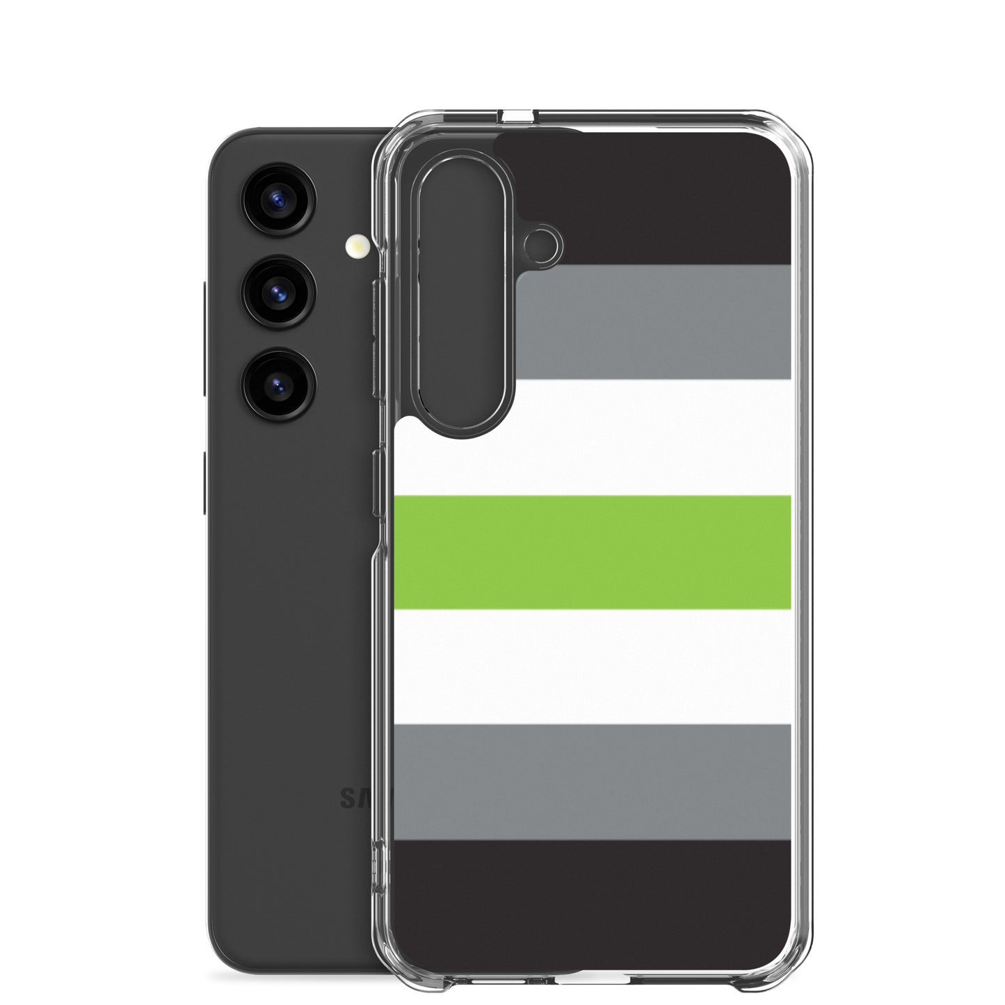 Agender Pride Flag Samsung Galaxy Cell Phone Case clear-case-for-samsung-samsung-galaxy-s24-case-with-phone-677edab460c08