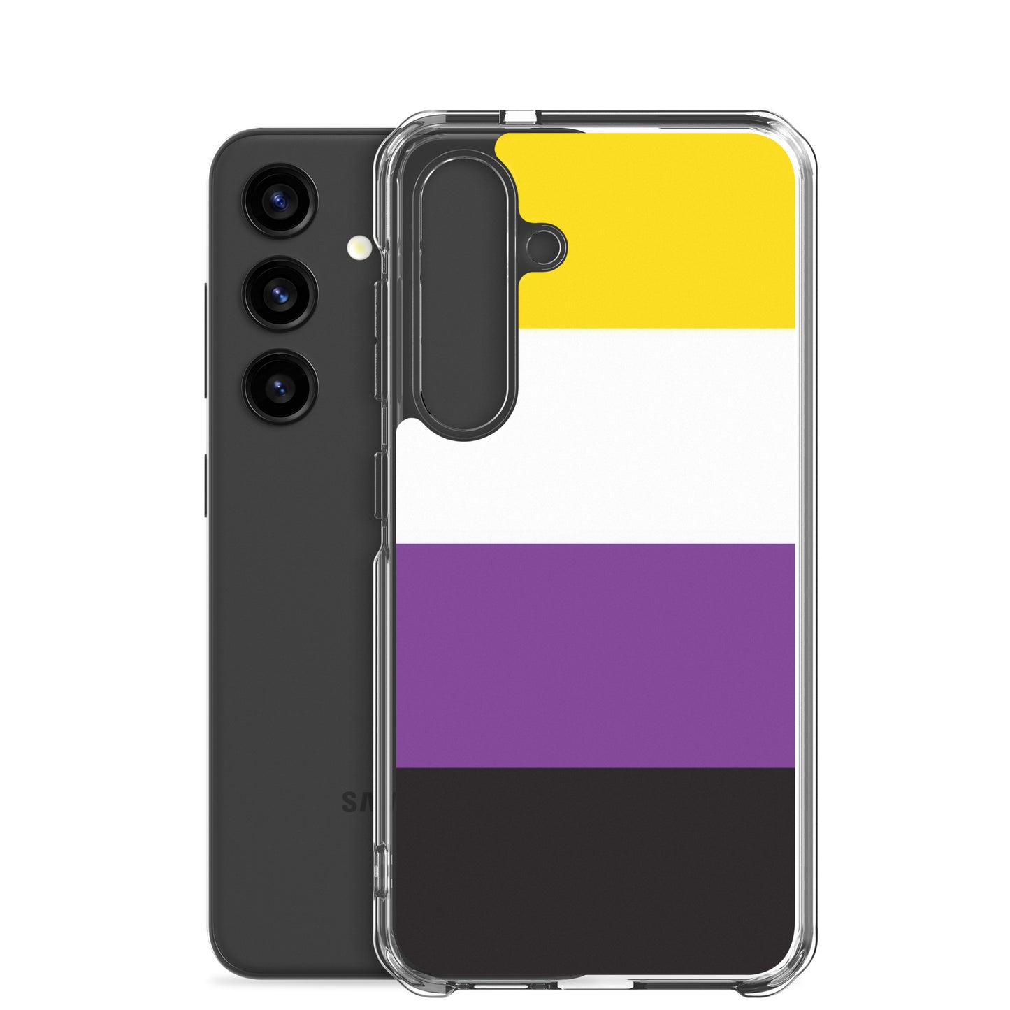 Nonbinary Enby Pride Flag Samsung Galaxy Cell Phone Case clear-case-for-samsung-samsung-galaxy-s24-case-with-phone-677edf9079f1c