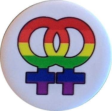 Pop socket with rainbow heart and interlocking 'T' symbols on a white background