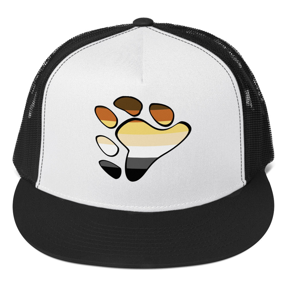 Gay Bear Paw Trucker Cap Black White Black Gay gay-bear-paw-trucker-cap-hat-black-white-black-front