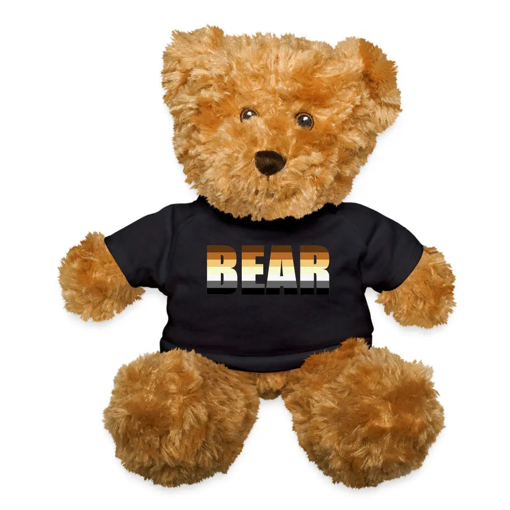 Gay Bear Pride Flag Plush Teddy Bear Stuffed Animal Bear Tee Black Gay gay-bear-pride-flag-plush-teddy-bear-stuffed-animal-bear-tee-black Plush