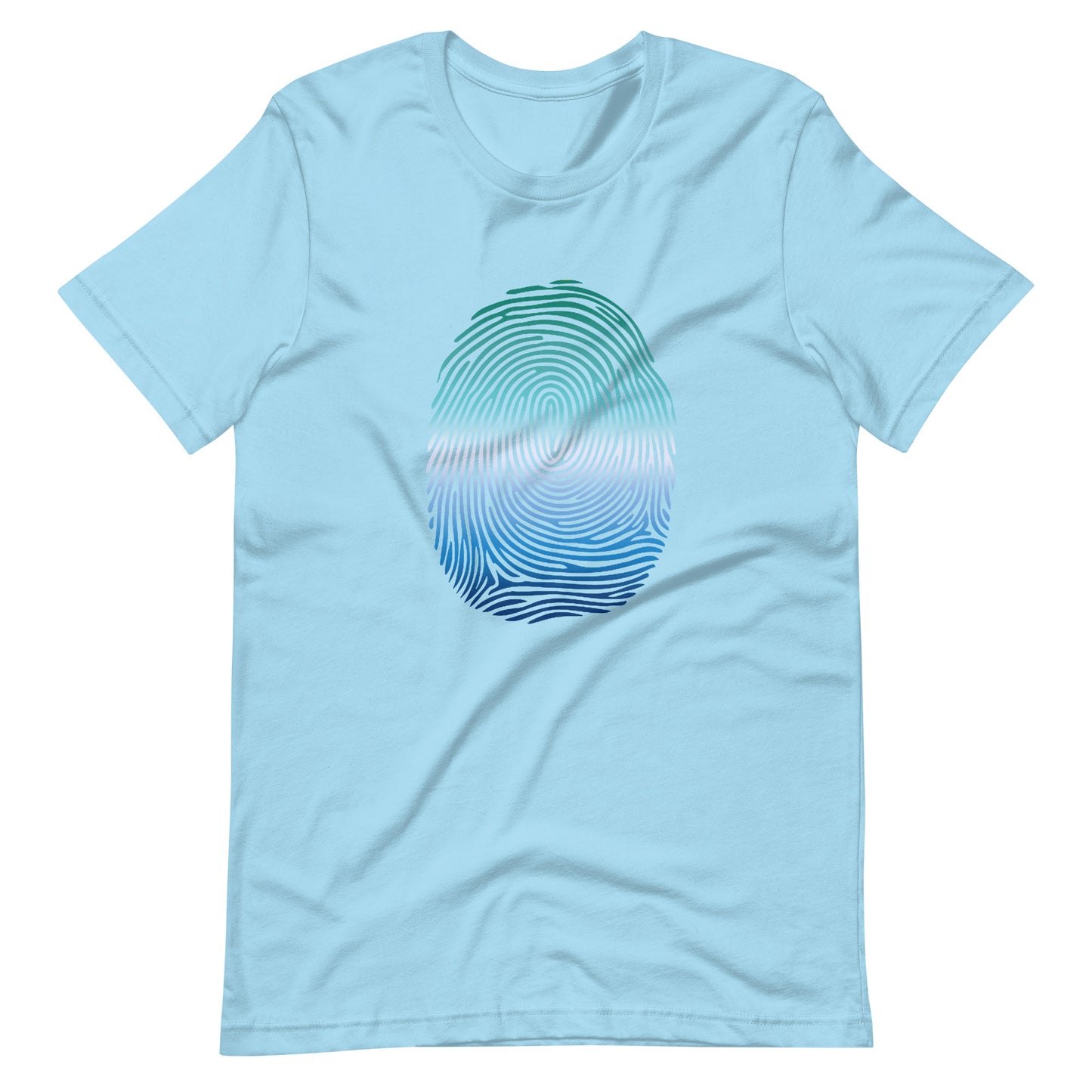 Gay Mens MLM Pride Identity Fingerprint Shirt Ocean Blue Gay gay-mens-mlm-pride-identity-fingerprint-shirt-ocean-blue-front