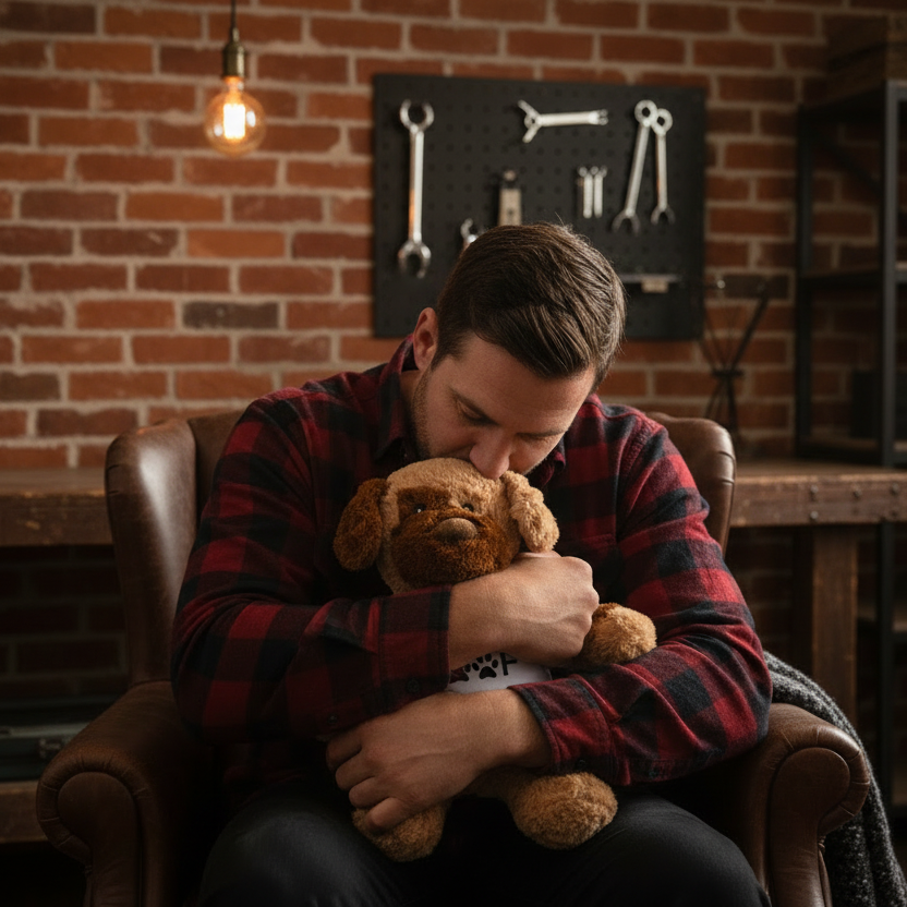 Plush Dog Stuffed Animal - Woof gay-plush-dog-stuffed-animal-woof-white-lifestyle Plush