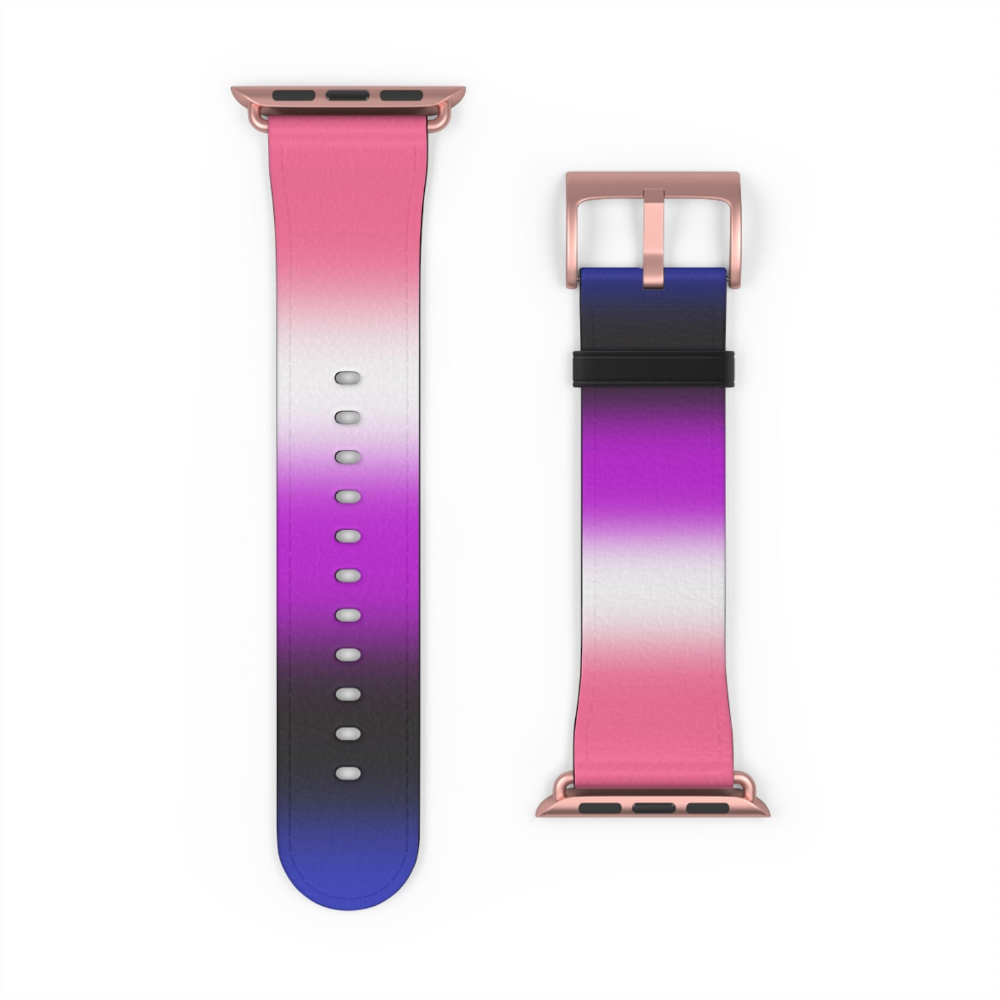 Genderfluid Pride Apple Watch Band Strap In Ombre 42 - 45 mm Rose Gold Matte
