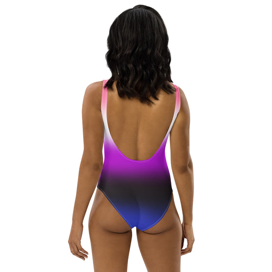 Genderfluid Pride One-Piece Swimsuit - Ombre