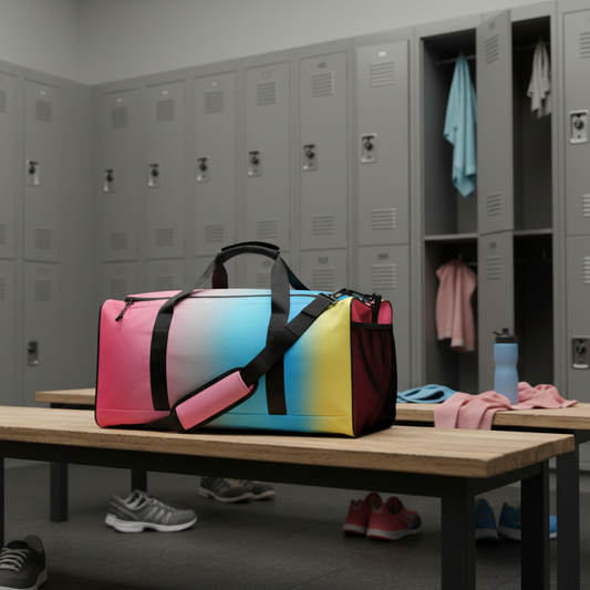 Genderflux Pride Weekender Duffel Bag in Ombre genderflux-pride-weekender-duffel-bag-in-ombre-right-front