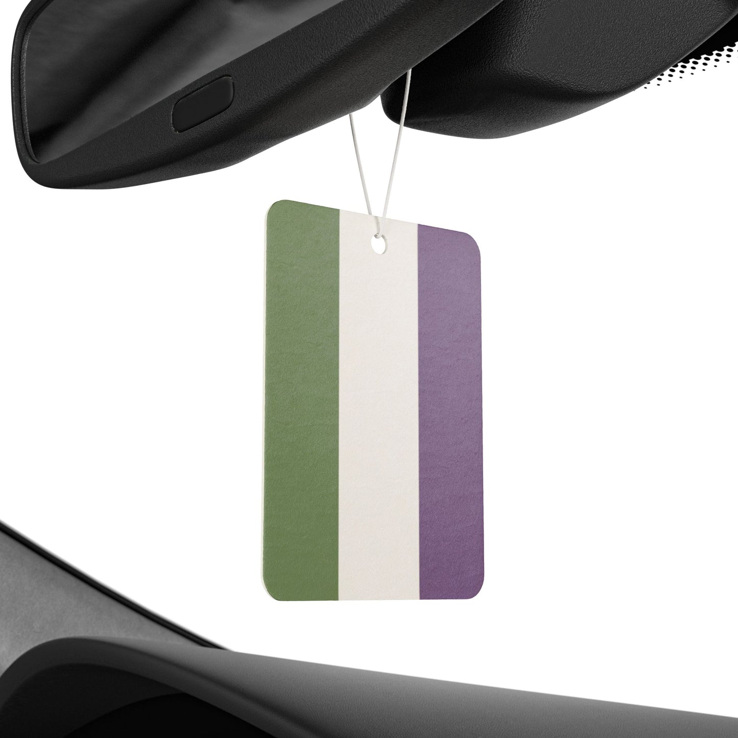 Genderqueer Pride Flag Car Air Freshener genderqueer-pride-flag-car-air-freshener-rearview-mirror