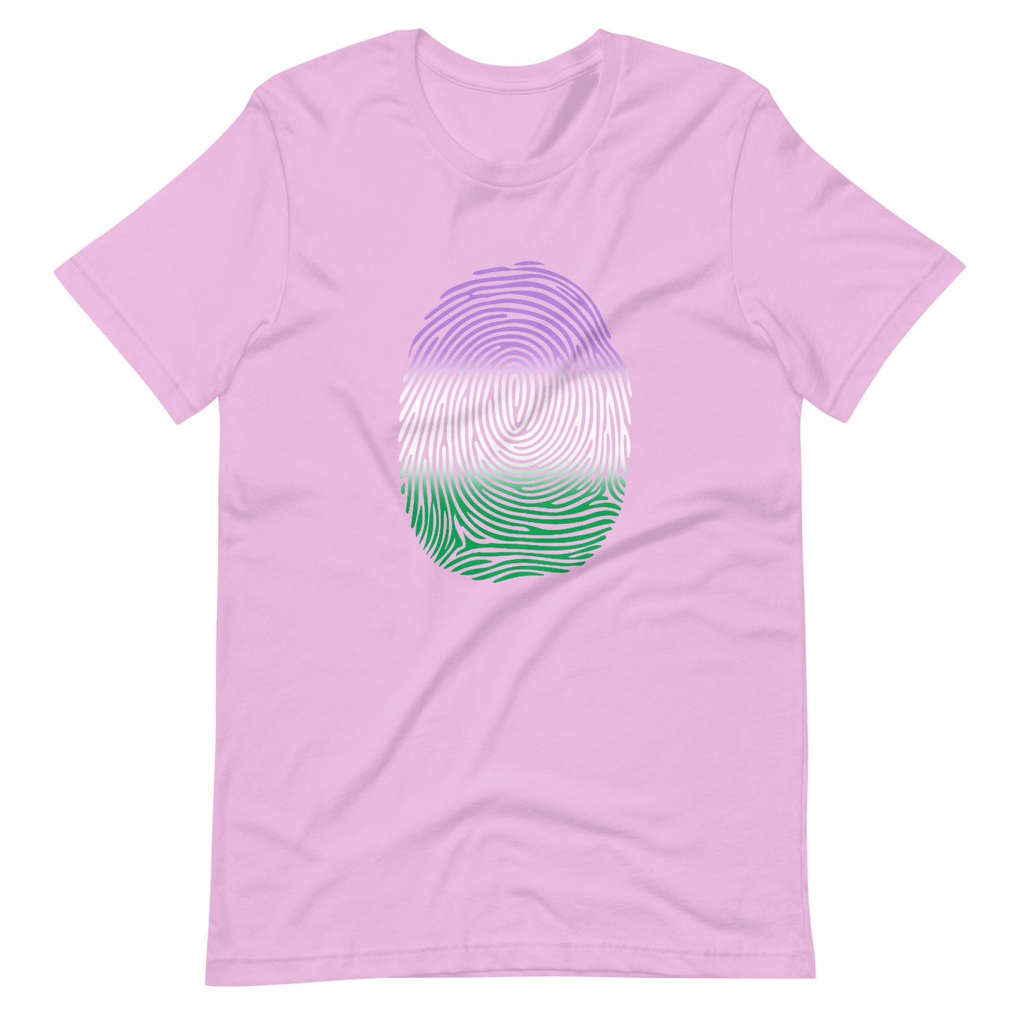 Genderqueer Pride Identity Fingerprint Shirt - Unisex Lilac Genderqueer genderqueer-pride-identity-fingerprint-shirt-unisex-lilac-front