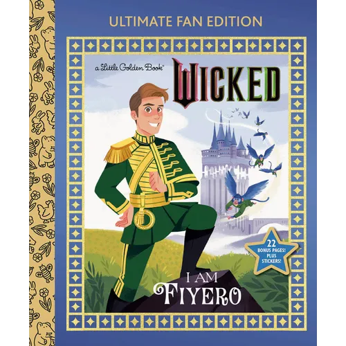 Book cover of 'Wicked' featuring a character in a green and gold uniform with a castle in the background.