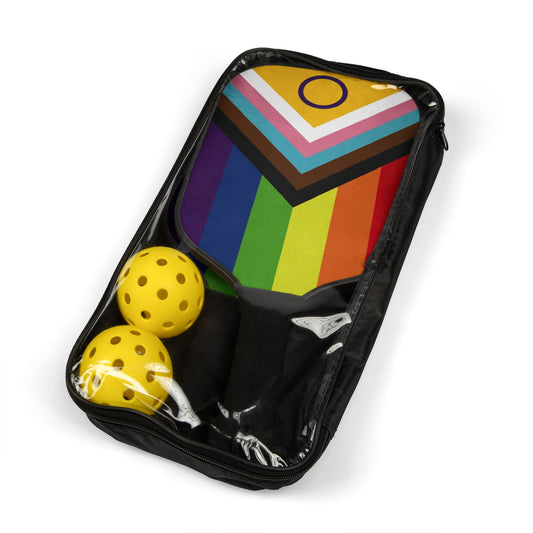 Intersex Inclusive Progress Pride Pickleball Paddle Set with Balls intersex-inclusive-progress-pride-pickleball-paddle-set-with-balls-package