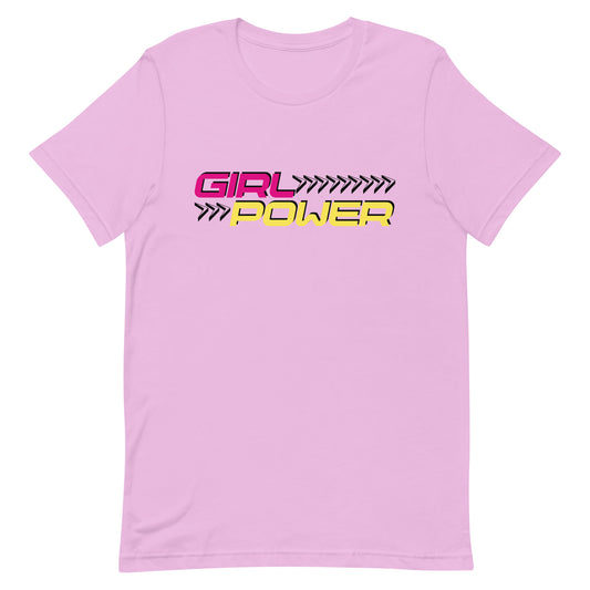 lilac t-shirt with 'GIRL POWER' text design