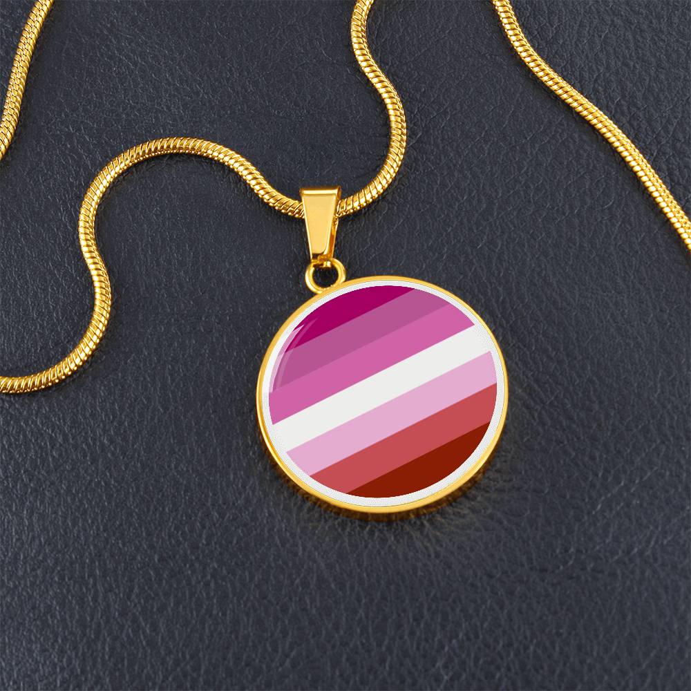 Lesbian Pride Circle Pendant Necklace lesbian_pride_necklace_in_gold