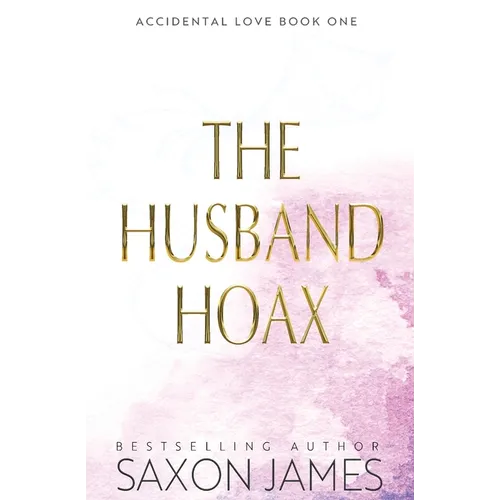 Book cover of 'The Husband Hoax' by Saxon James with a pink watercolor background.
