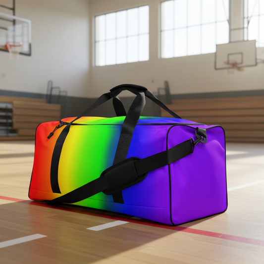LGBTQ Pride Duffel Bag - Ombre lgbtq-pride-duffel-bag-rainbow-ombre-left-front Duffle Bags