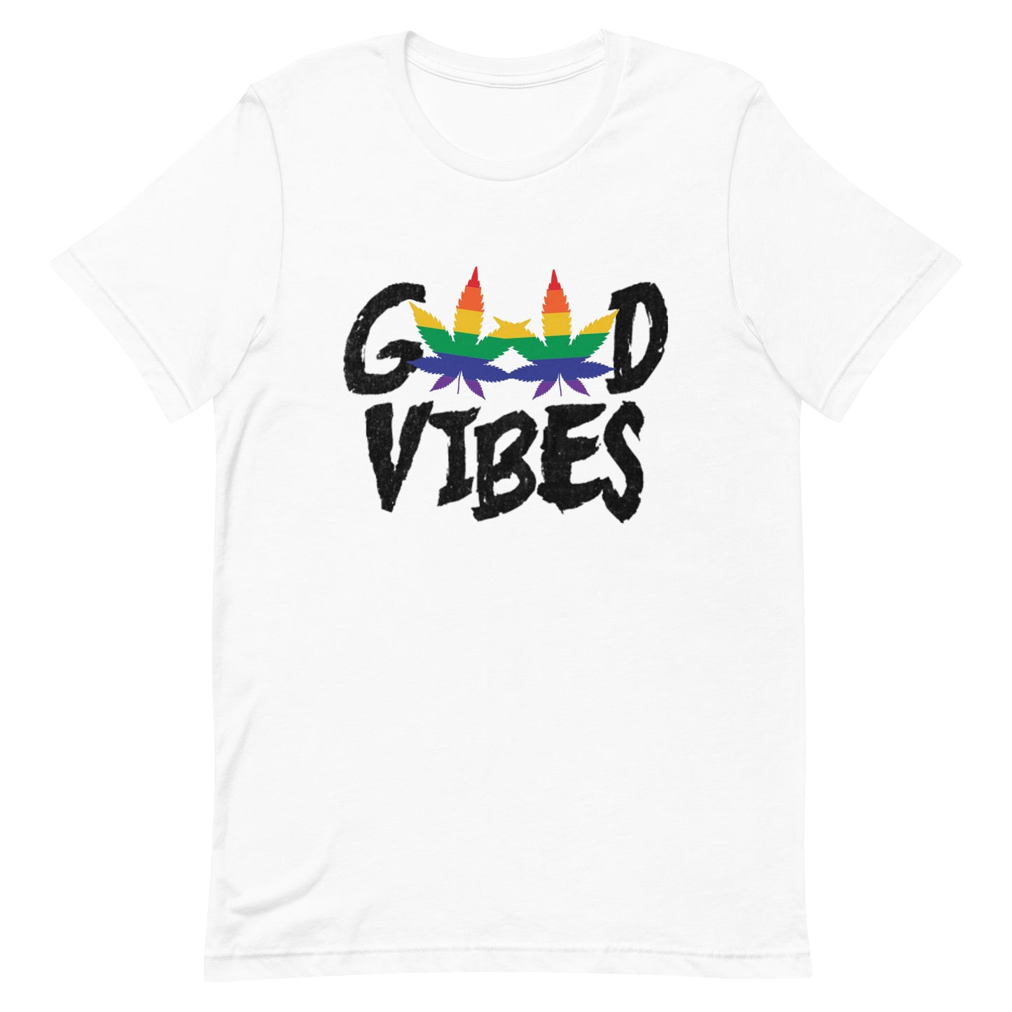 LGBTQ Pride Good Vibes T-Shirt White Pride lgbtq-pride-good-vibes-t-shirt-white-front