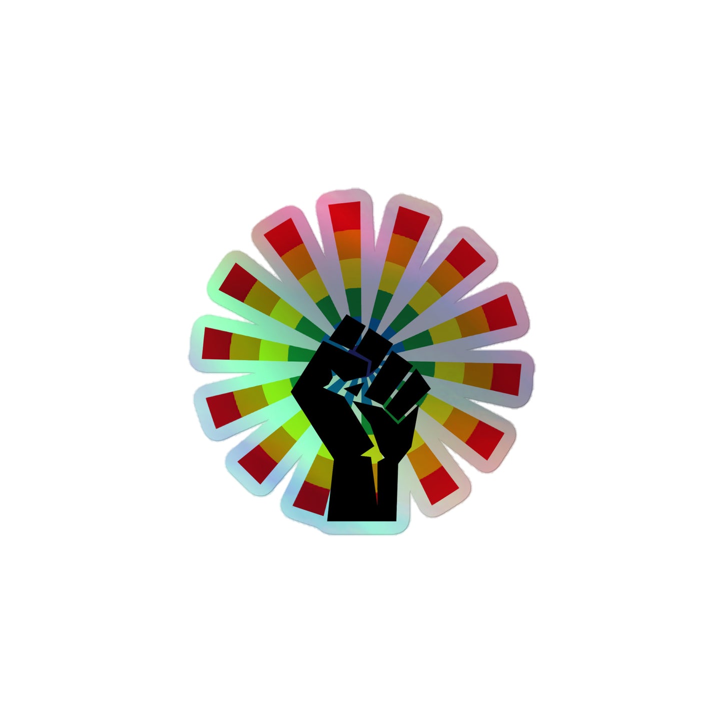 LGBTQ Pride Holographic Stickers - Resist 3″×3″ Pride lgbtq-pride-holographic-stickers-resist-3in-frony Holographic Sticker