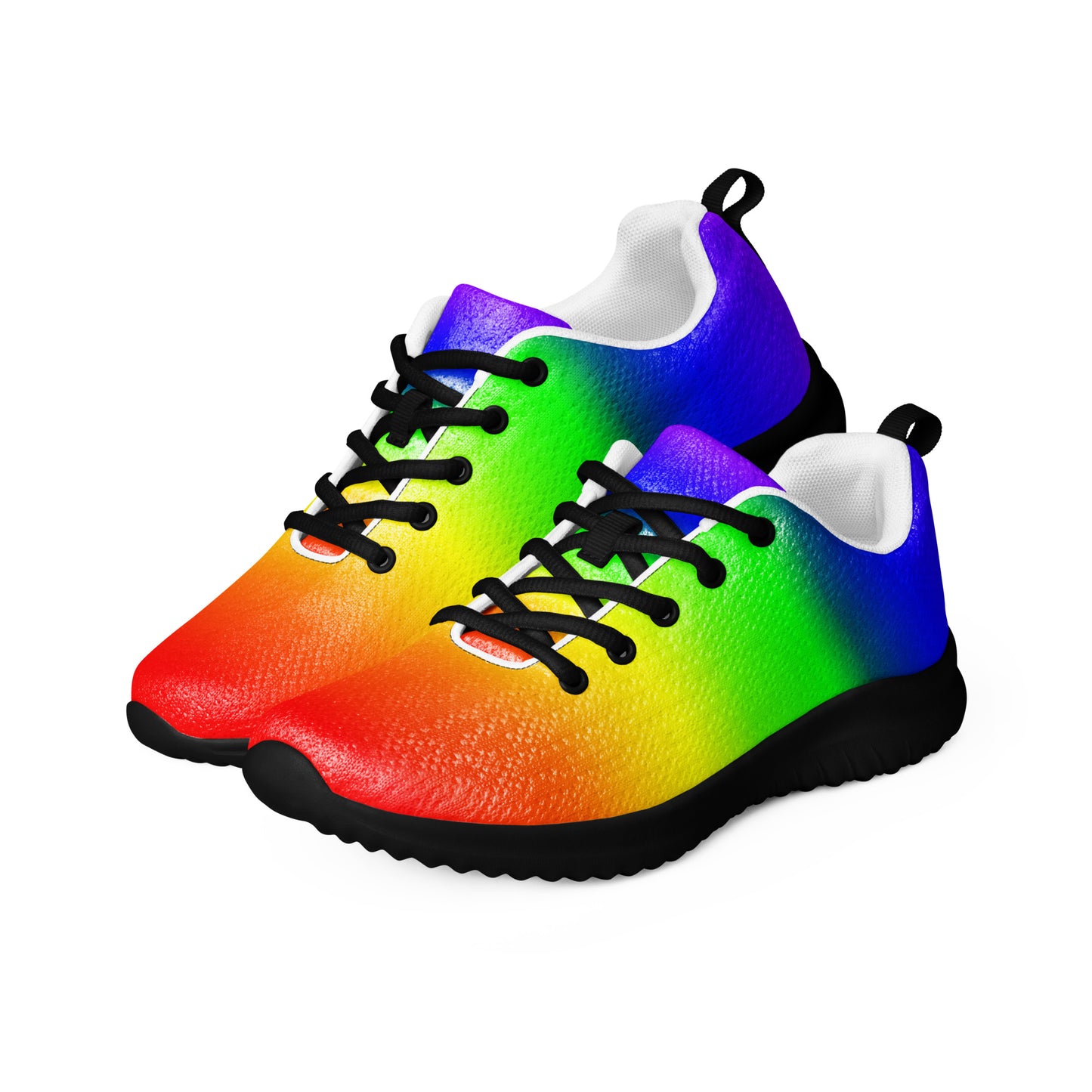 LGBTQ Pride Men’s Athletic Shoes - Ombre lgbtq-pride-mens-athletic-shoes-ombre-left-front-black