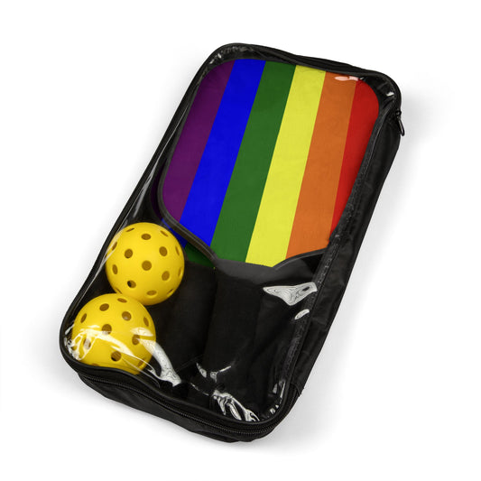 LGBTQ Pride Pickleball Paddle Set with Balls lgbtq-pride-pickleball-paddle-set-with-balls-package