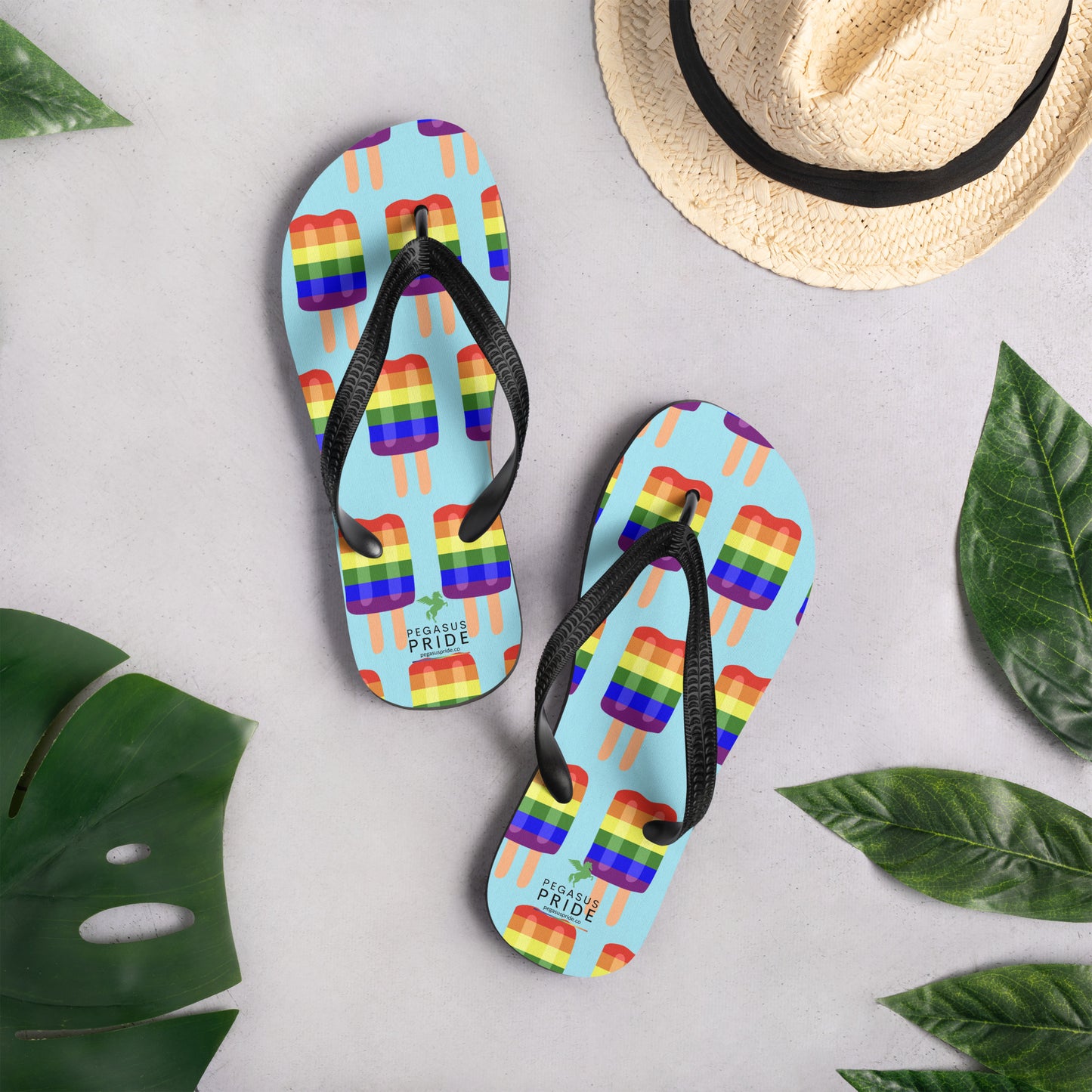 LGBTQ Pride Popsicle Flip-Flops lgbtq-pride-popsicle-flip-flops-sandals-lifestyle