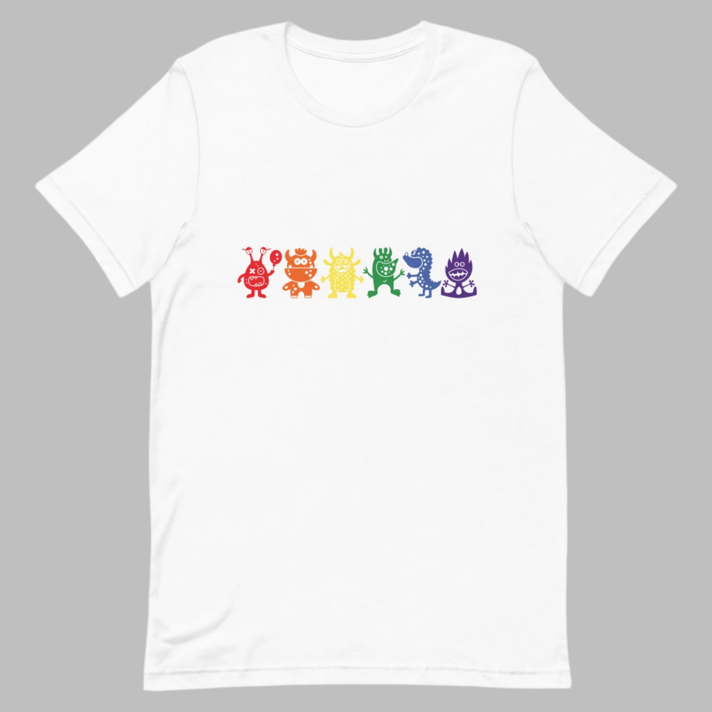 LGBTQ Pride T-Shirt - Doodle Monster - Unisex White Pride lgbtq-pride-t-shirt-doodle-monster-unisex-white-front