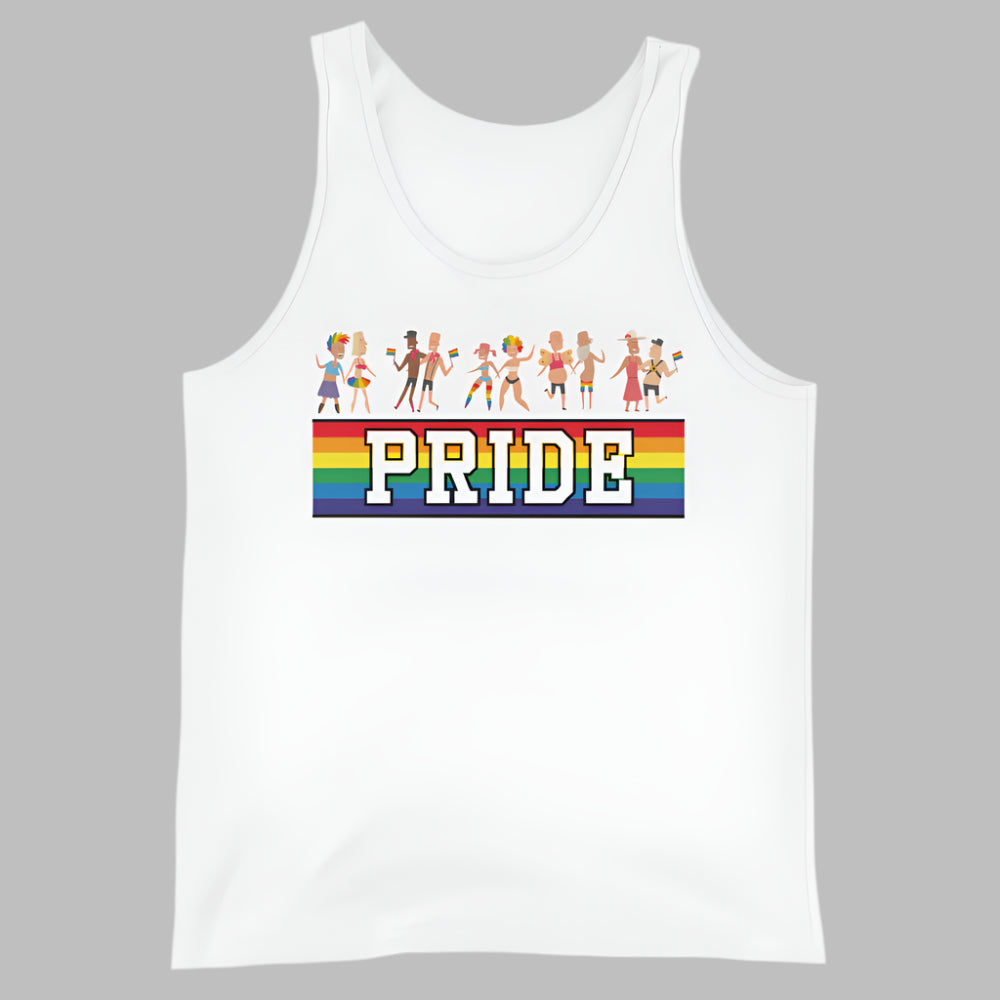 LGBTQ Pride Tank Top - Pride Parade White Pride lgbtq-pride-tank-top-pride-parade-white-front-648cf355bb8a0
