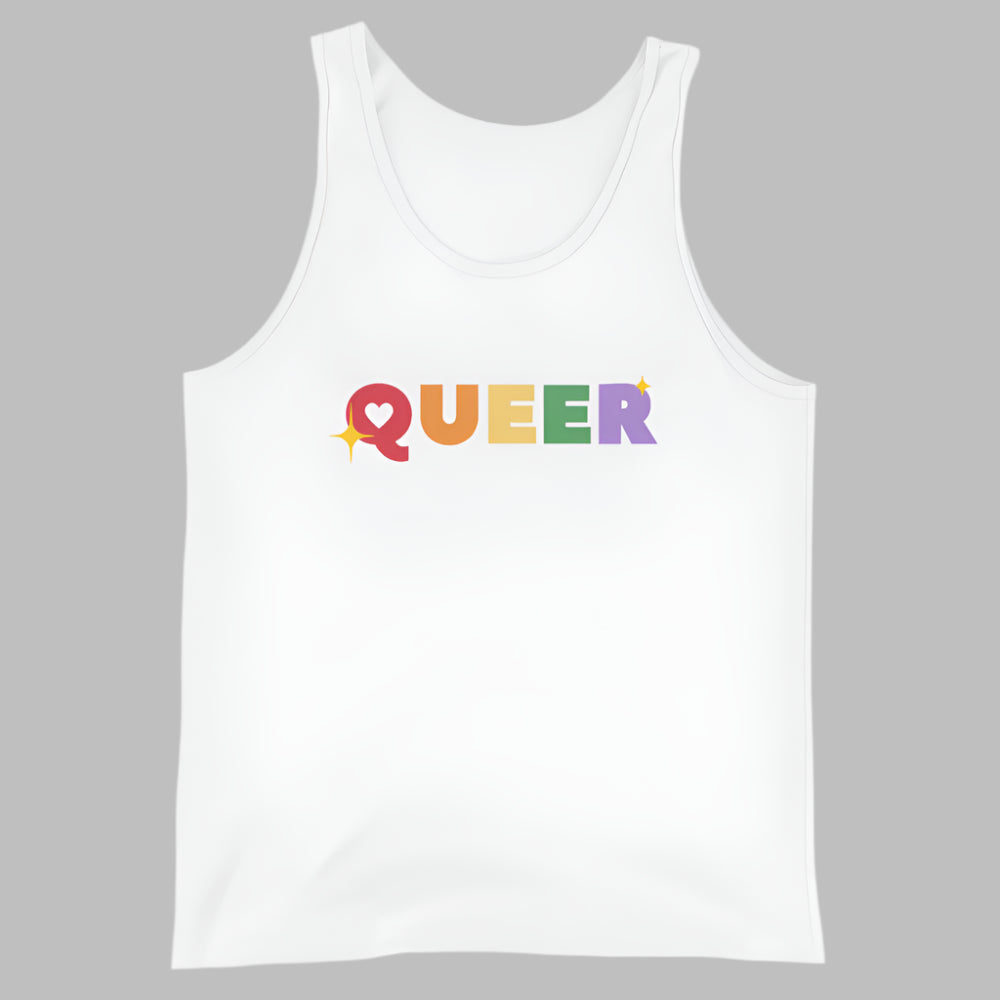 LGBTQ Pride Tank Top - Queer White Pride lgbtq-pride-tank-top-queer-white-front