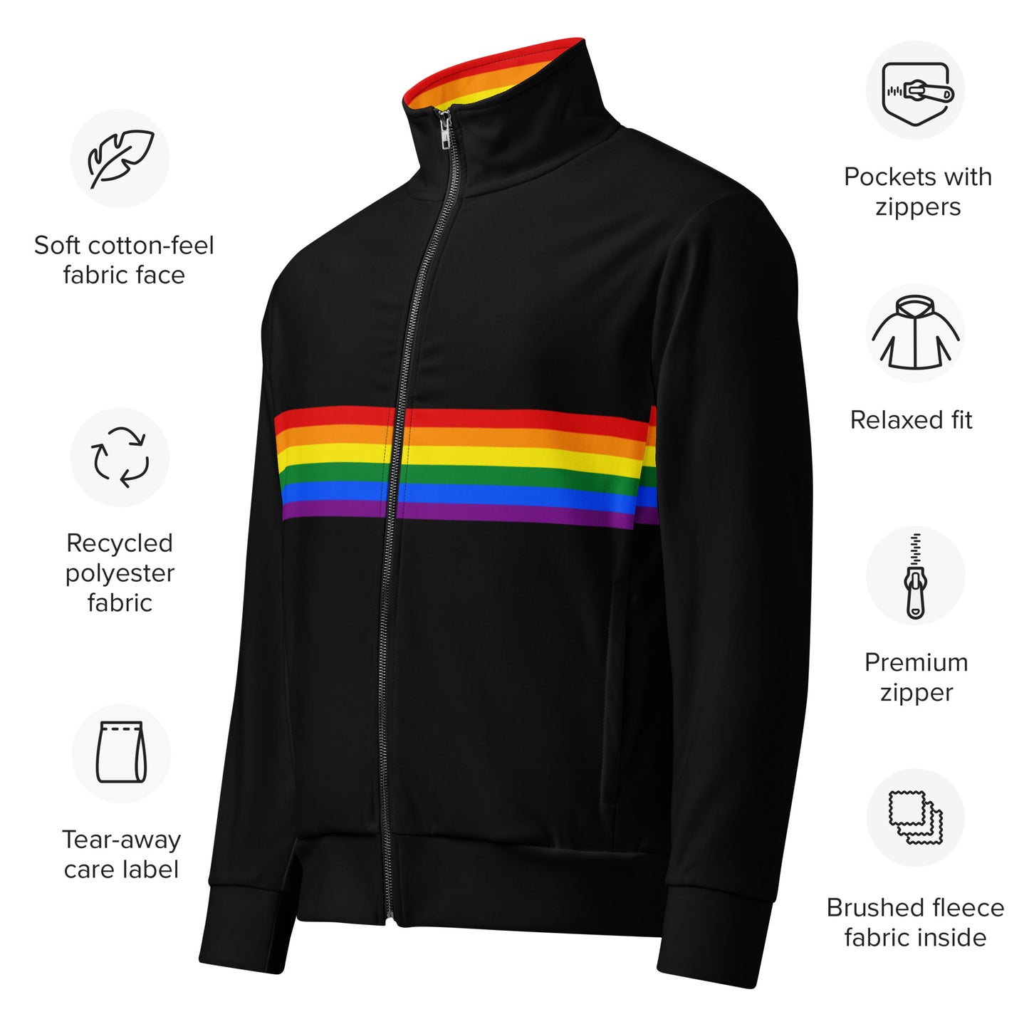 LGBTQ Pride Unisex Track Jacket - Unisex lgbtq-pride-track-jacket-unisex-features