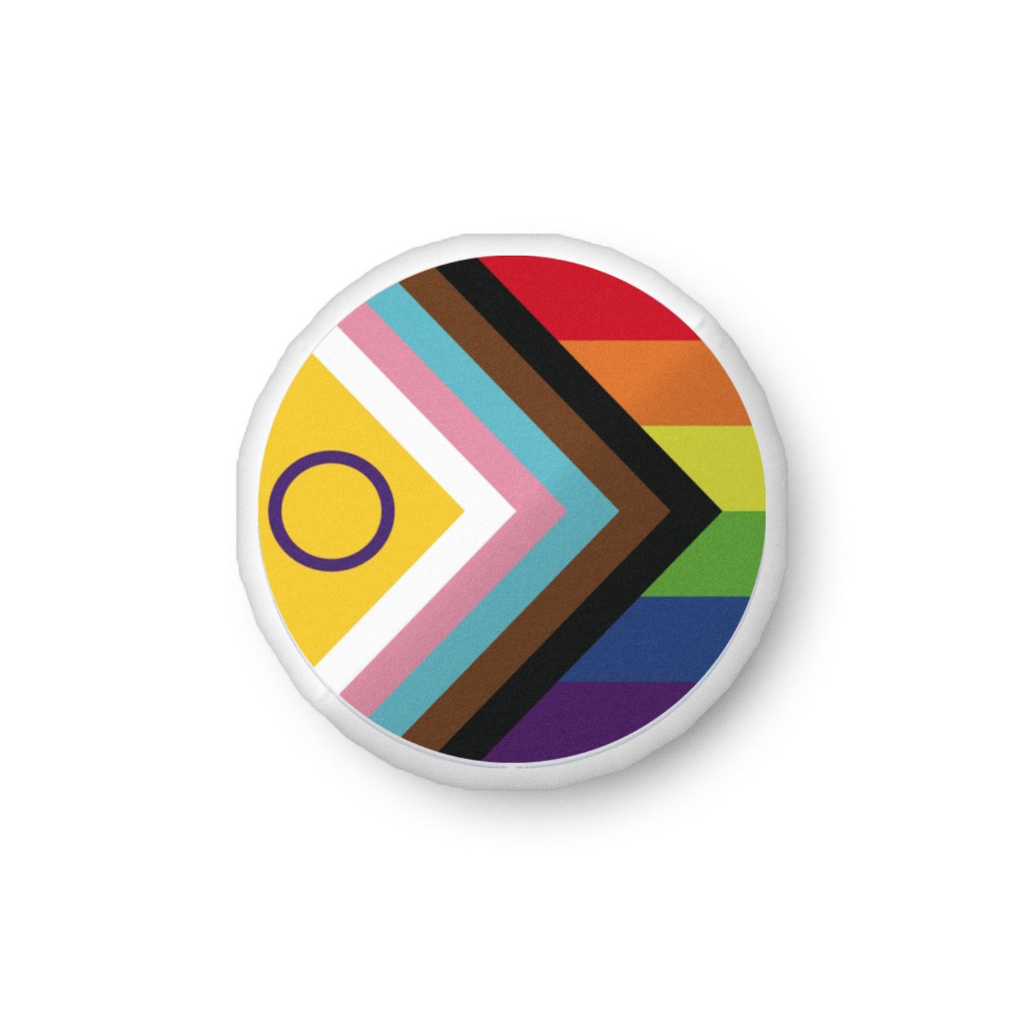 LGBTQ Progress Pride Circle Shaped Pillow 16″×16″ Pride lgbtq-progress-pride-circle-shaped-pillow-16x16-front