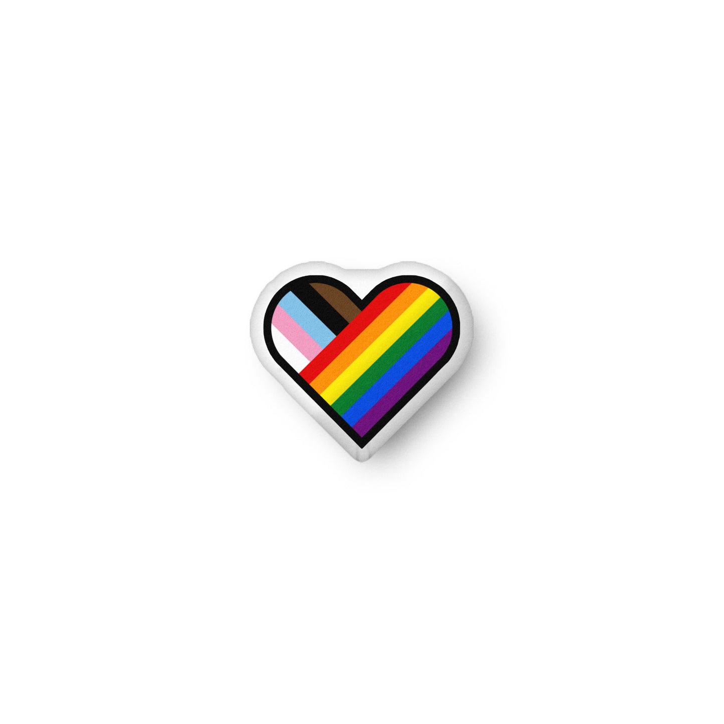 LGBTQ Progress Pride Heart Shaped Pillow 10″×10″ Pride lgbtq-progress-pride-heart-shaped-pillow-10x10-front Throw Pillows
