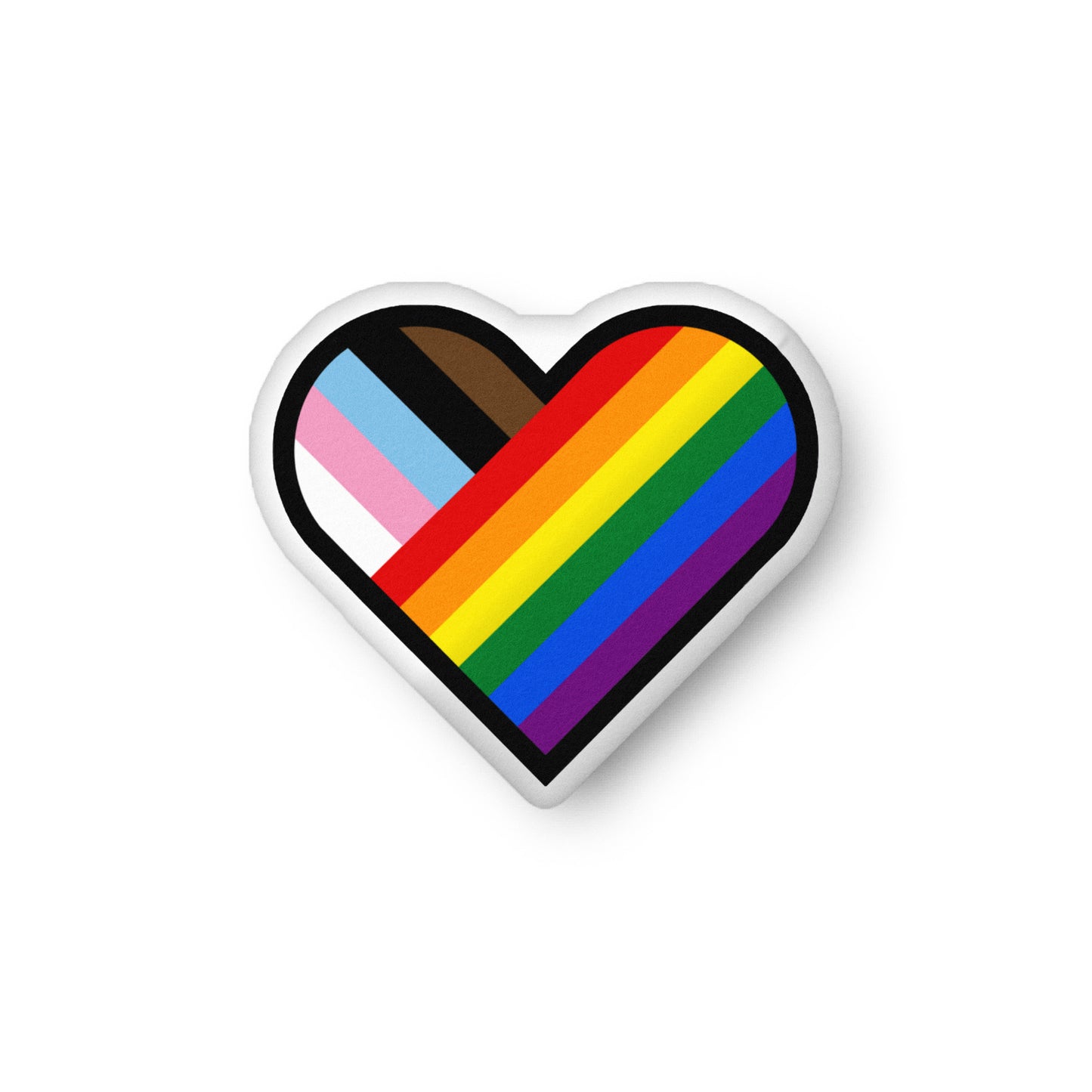 LGBTQ Progress Pride Heart Shaped Pillow 16″×16″ Pride lgbtq-progress-pride-heart-shaped-pillow-16x16-front