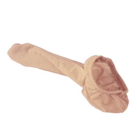 Beige mens novelty underwear on a white background