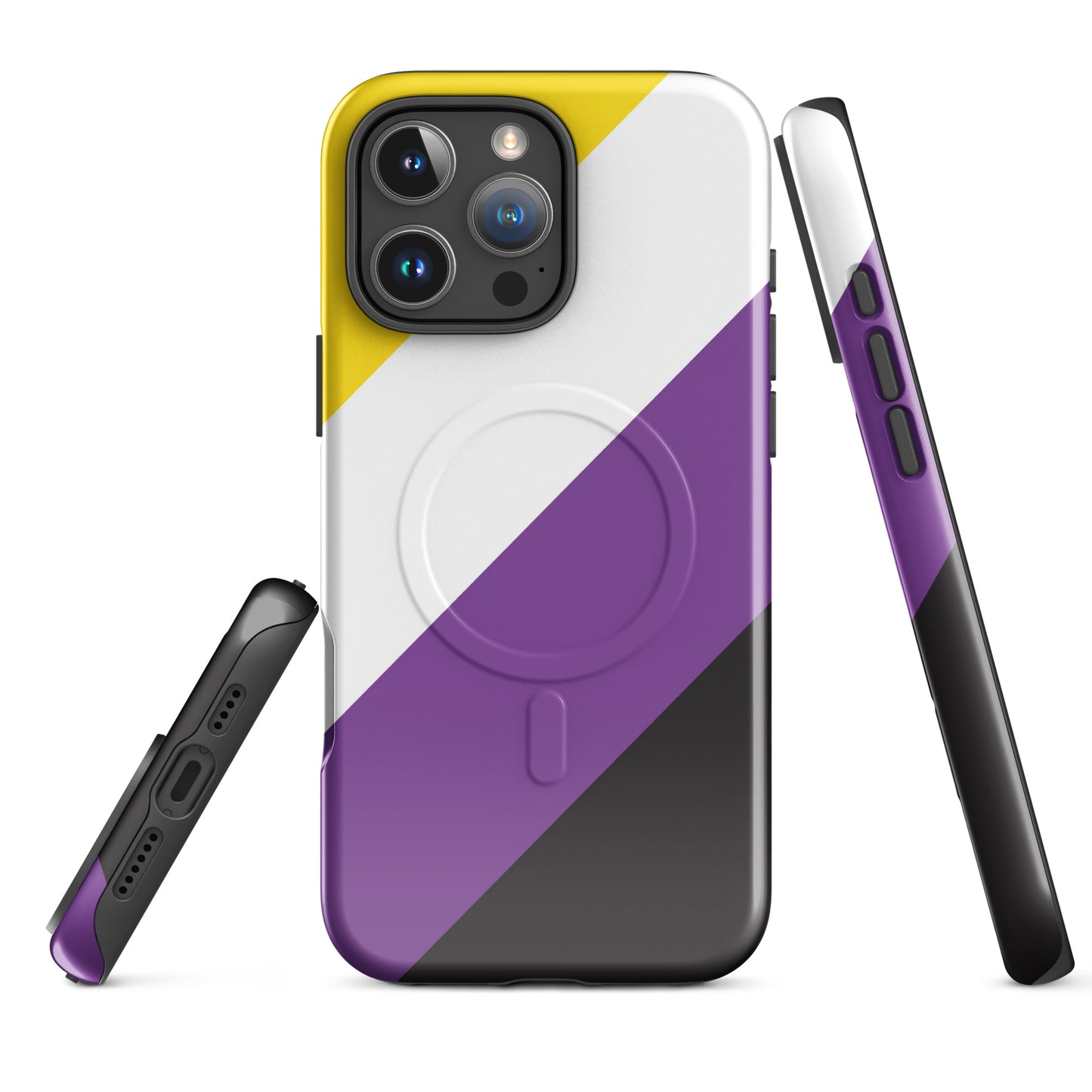 Nonbinary Enby Pride MagSafe® Tough Phone Case for Apple iPhone® iPhone 16 Pro Max Nonbinary nonbinary-enby-pride-magsafe-tough-phone-case-for-apple-iphone-16-pro-max-front