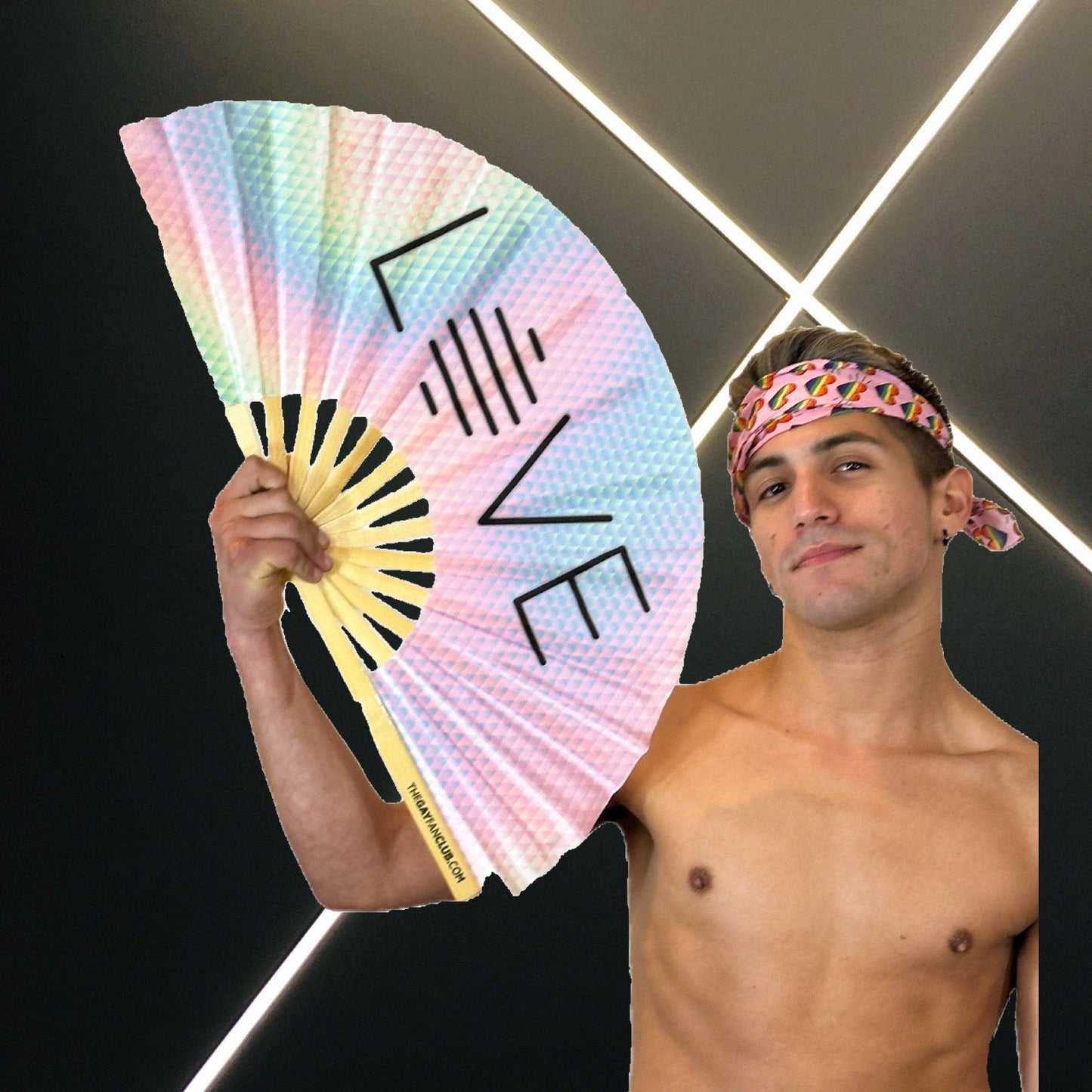 Clack Hand Fan - One Love (UV) one-love-fan-uv-the-gay-fan-club-lifestyle